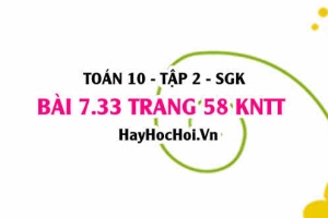 Bài 7.33 trang 58 Toán 10 tập 2 Kết nối tri thức